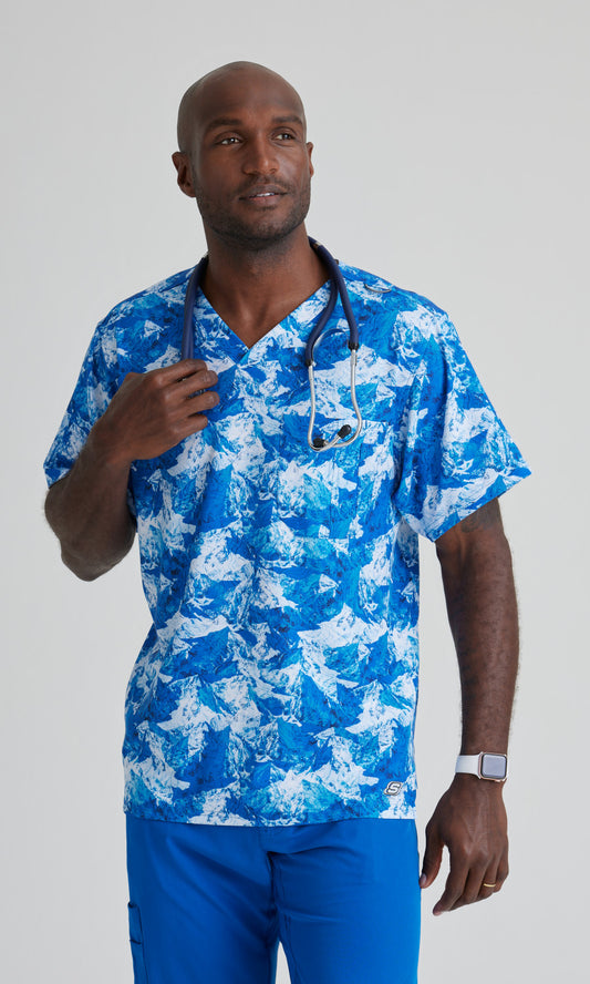 Skechers SKT175 Structure Print Scrub Top Arctic Landscape