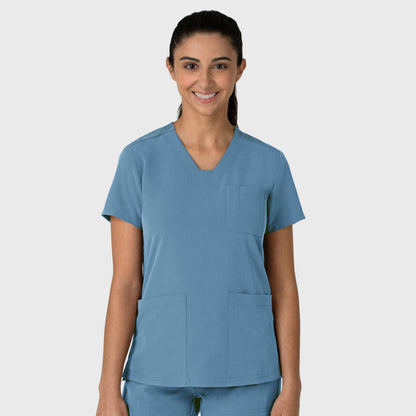 Nova 6132 Women's Flex-n-Reach V-Neck Scrub Top Pacific Blue