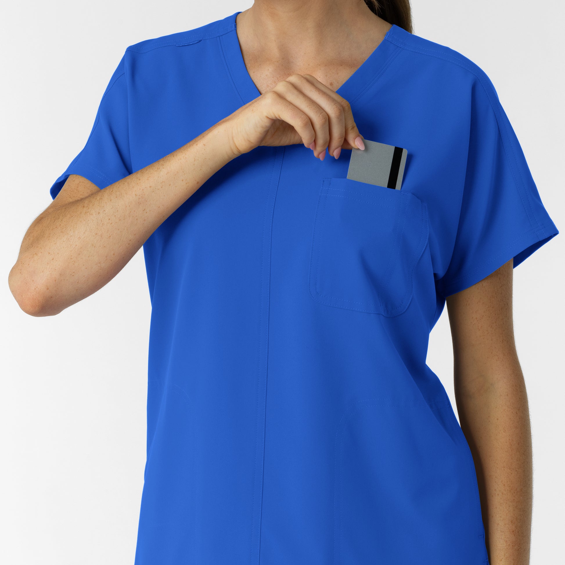 NURTUR 6280 Women's Drop Shoulder Tunic Scrub Top Royal