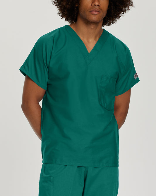 Scrub Zone 71221 Unisex 1 Pocket V Neck Scrub Top Hunter Image