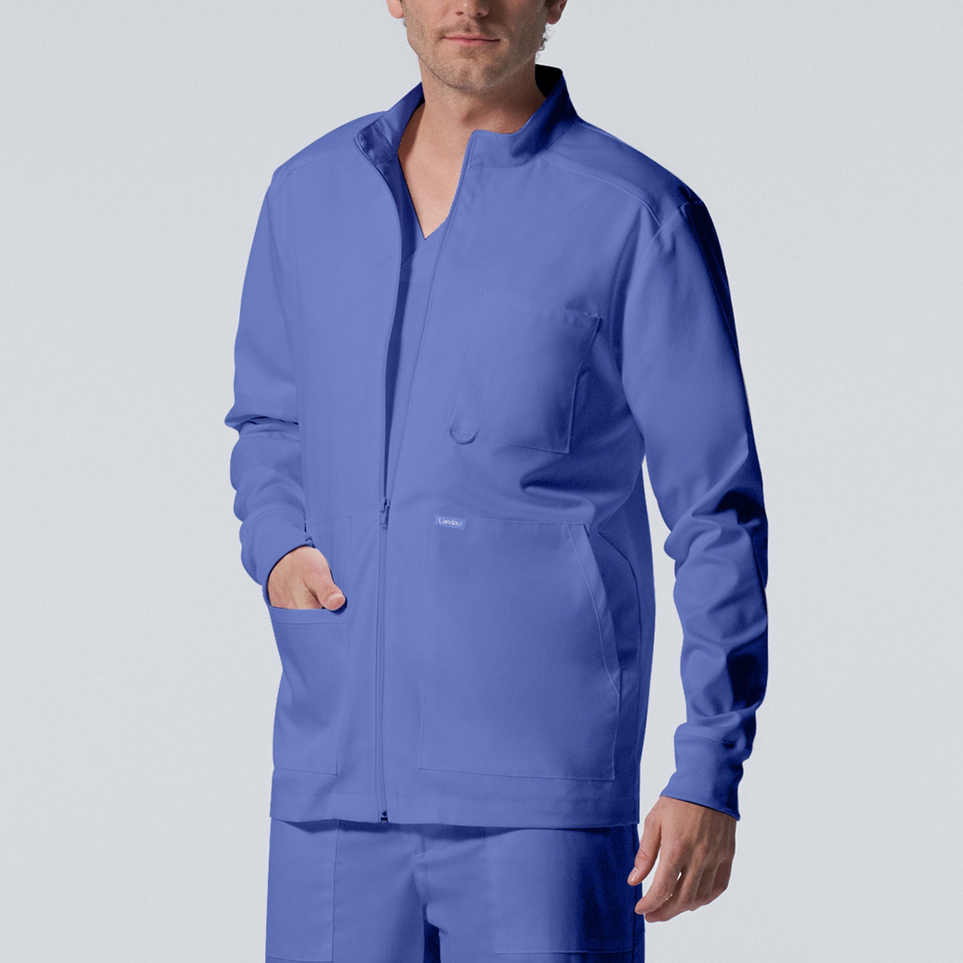 ProFlex LJ702 Men's 4 Pocket Scrub Jacket Ceil Image