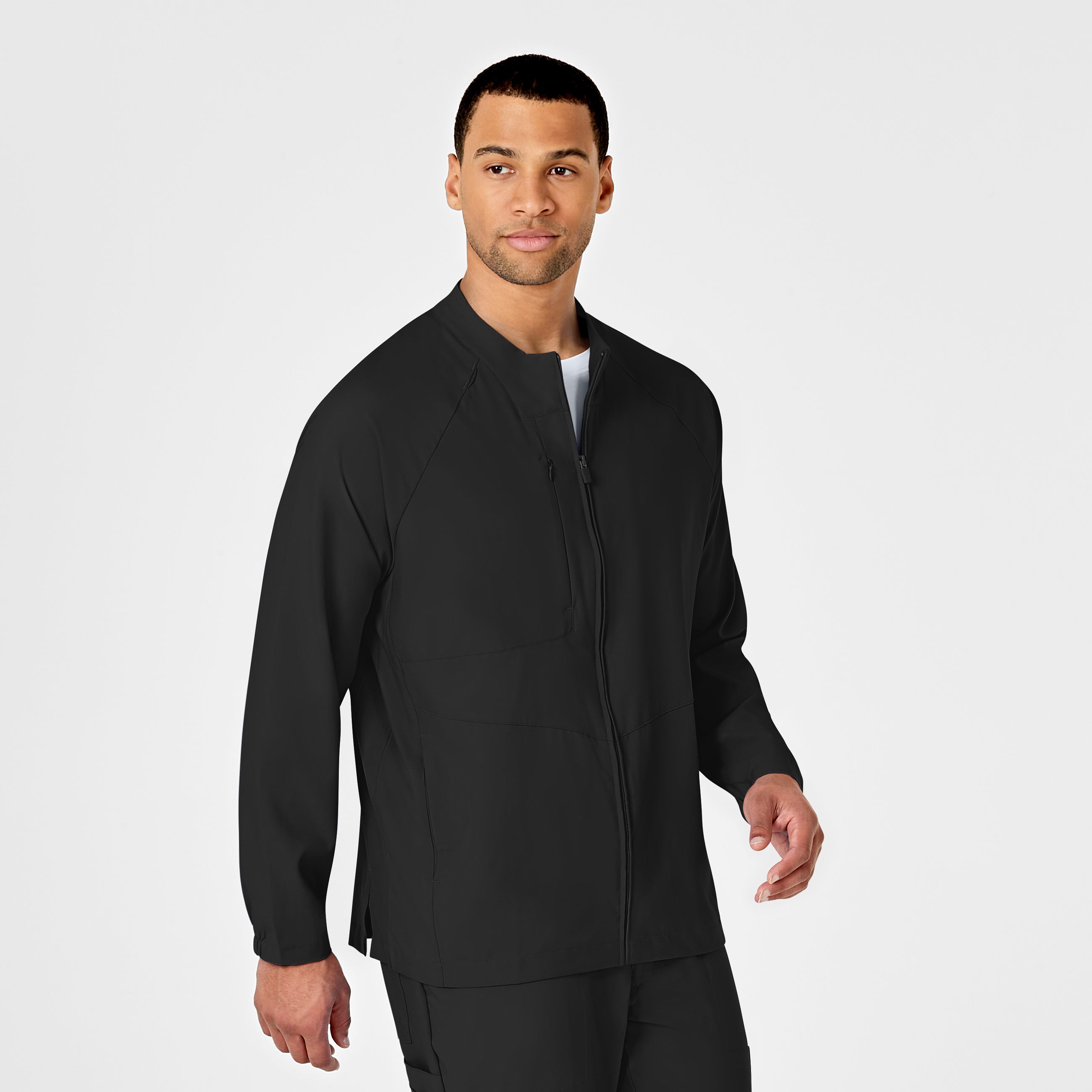 Wink W123 8355 Men's Zip Front Warm Up Jacket Black – Med Threads