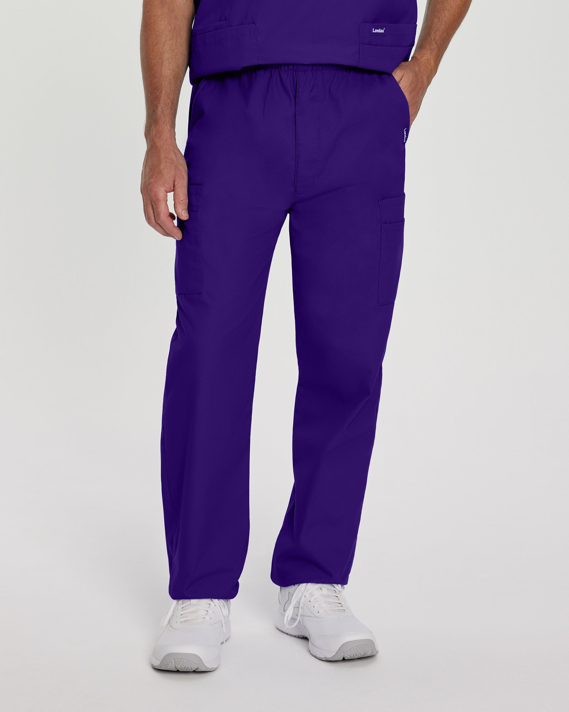 Essentials 8555 Men's Cargo Scrub Pants Grape Image