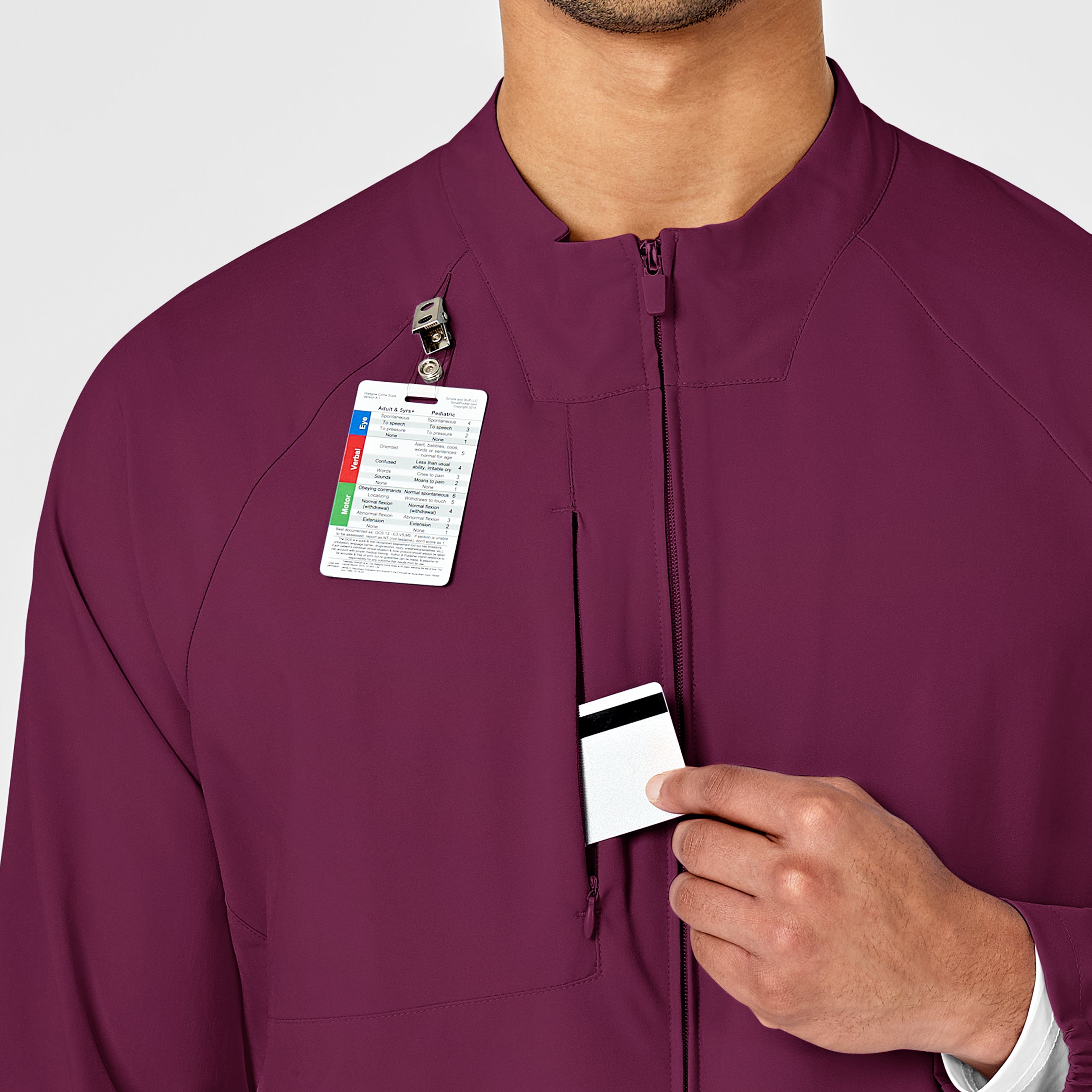 Wink W123 8355 Men's Zip Front Warm Up Jacket Wine – Med Threads