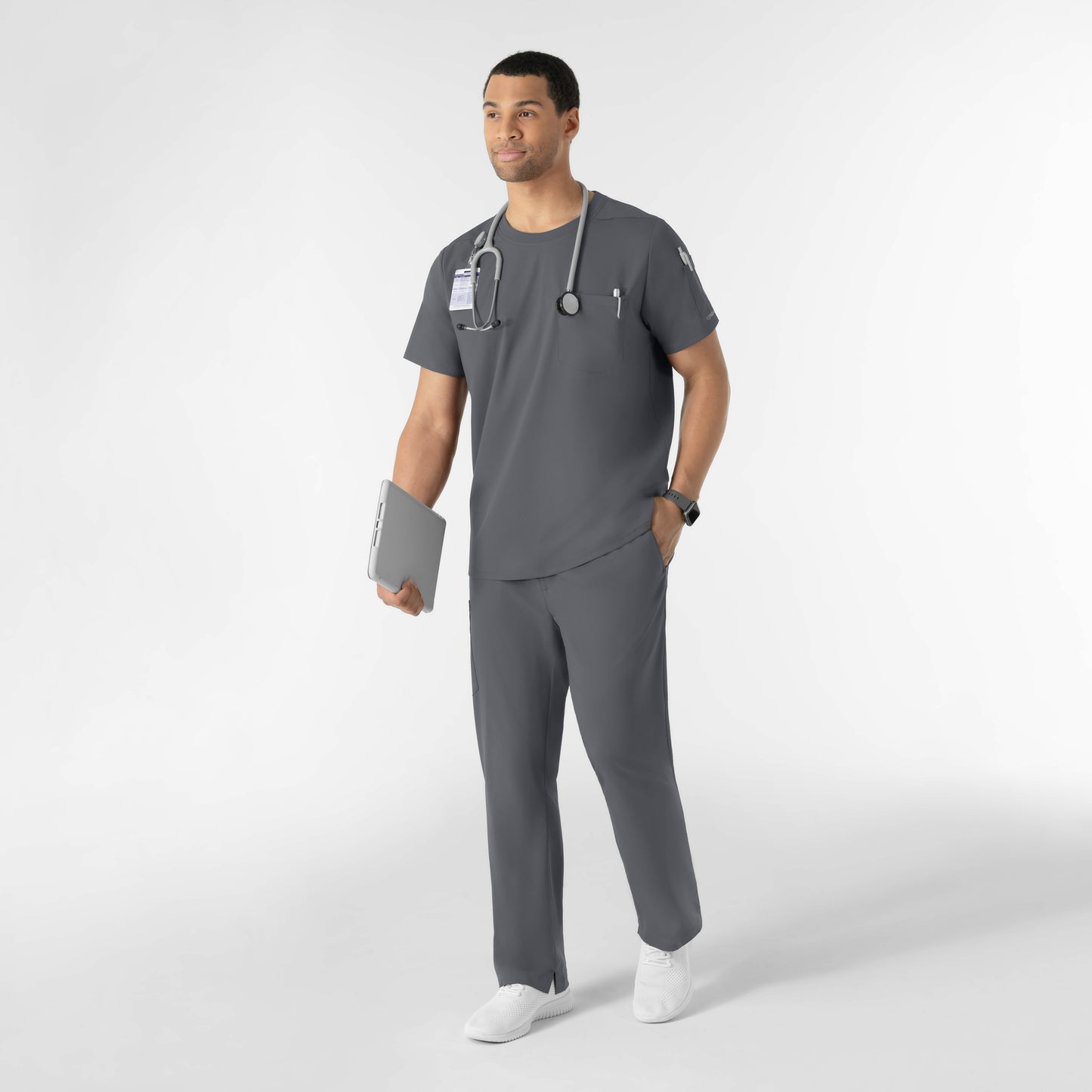 Boundless 6651 Men’s Classic Tee Scrub Top Pewter