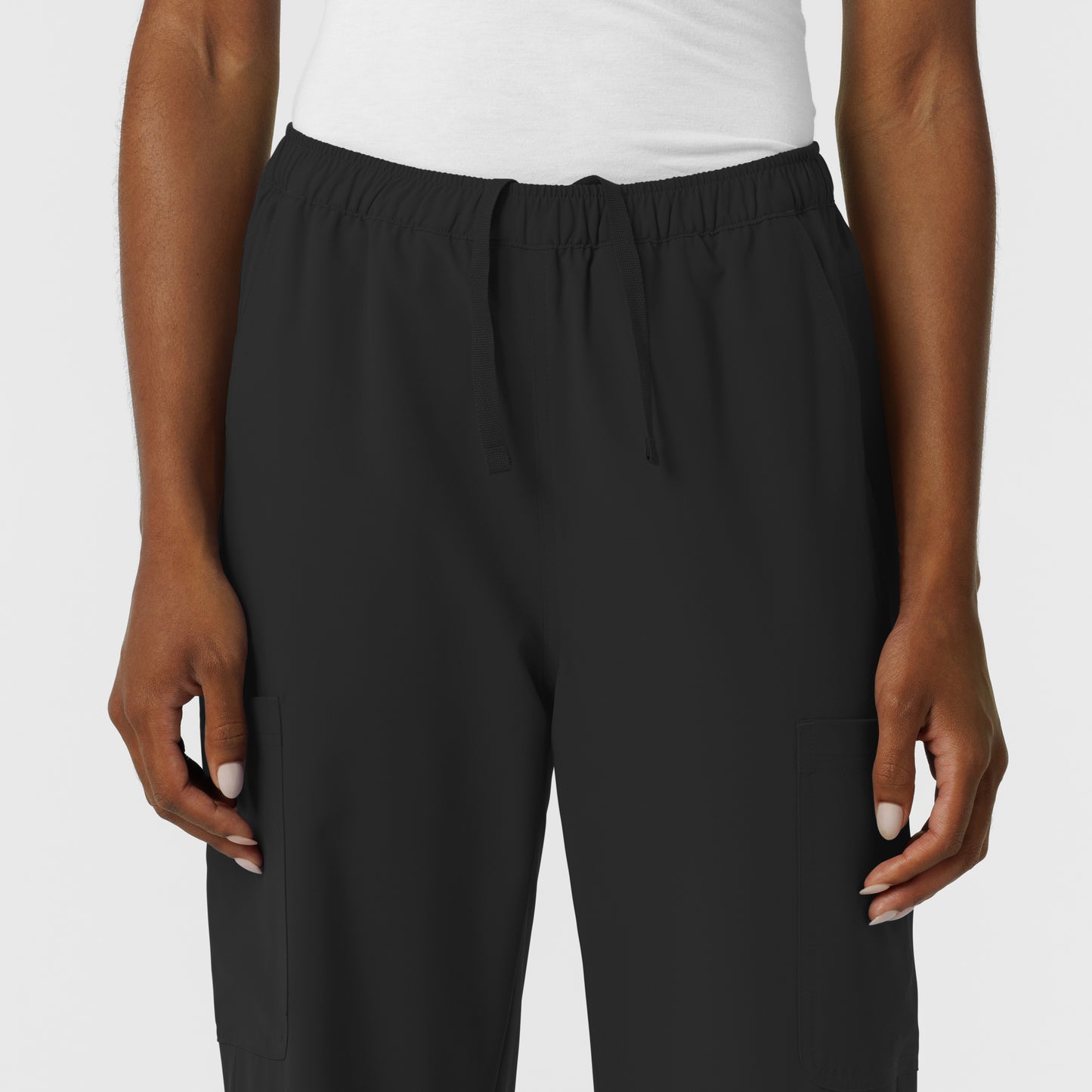 NURTUR 5180 Women's Straight Leg Cargo Scrub Pants Black