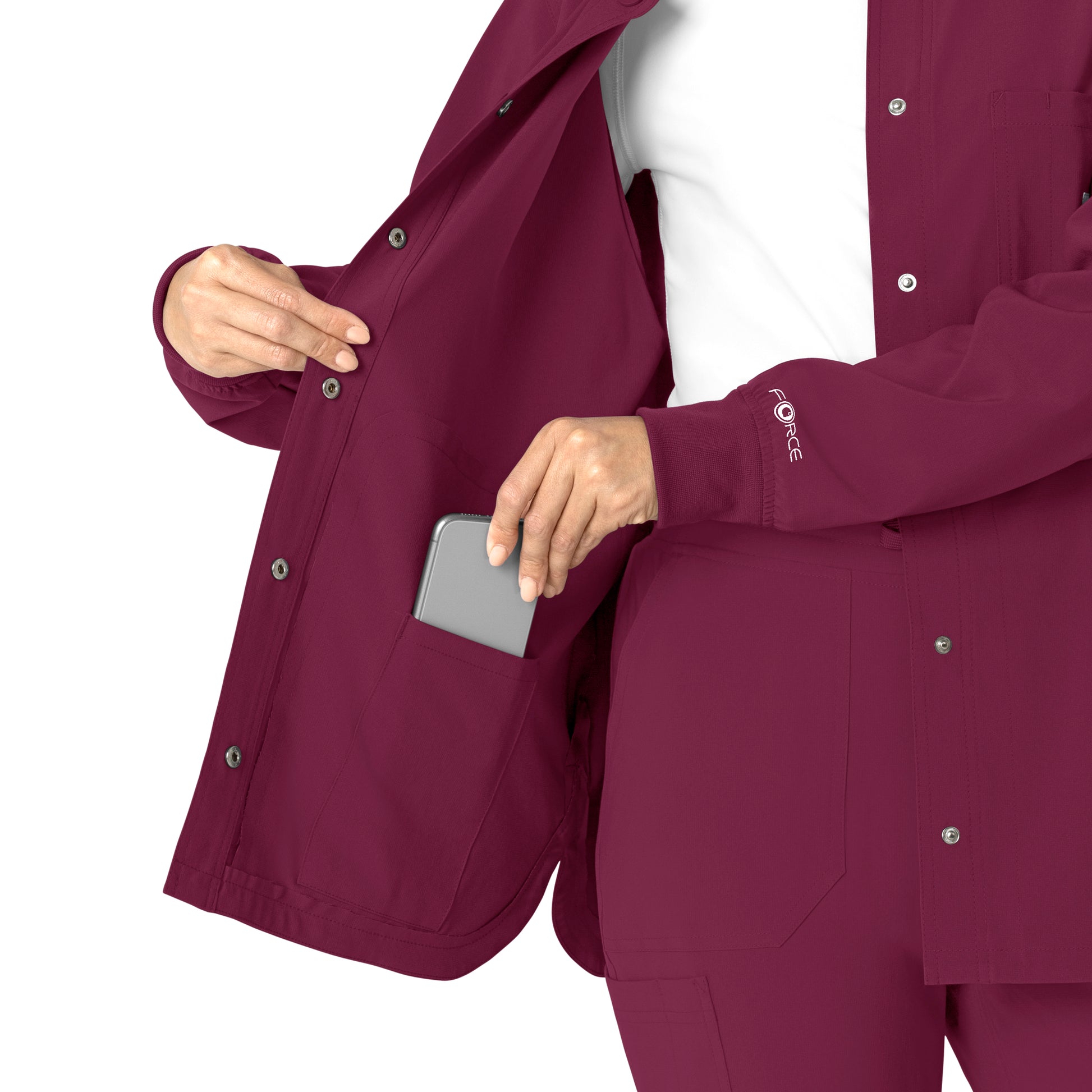 Force Cross-Flex C82210 Shirt Jacket Wine Model Image Alternate | Carhartt