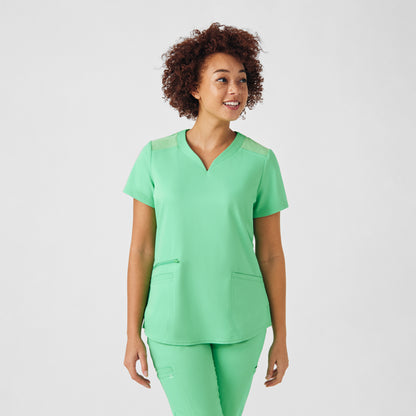 VIBE WT121 Women's 3 Pocket V Neck Scrub Top Mint Julep Image