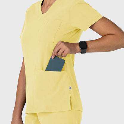 Nova 6132 Flex-n-Reach V-Neck Scrub Top Sunshine Yellow Model Image Alternate | Wink