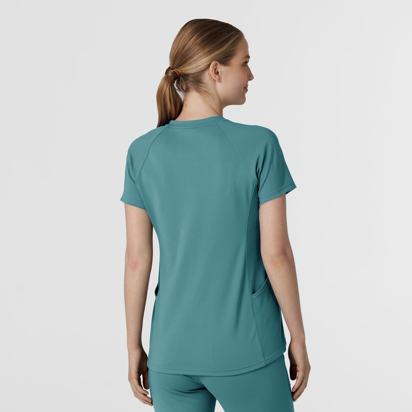 RENEW Knit 6259 Women's Flex-n-Reach V-Neck Raglan Scrub Top Vintage Teal