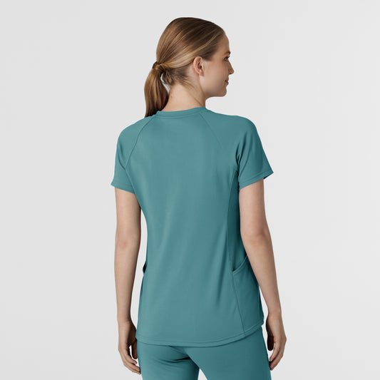 RENEW Knit 6259 Women's Flex-n-Reach V-Neck Raglan Scrub Top Vintage Teal