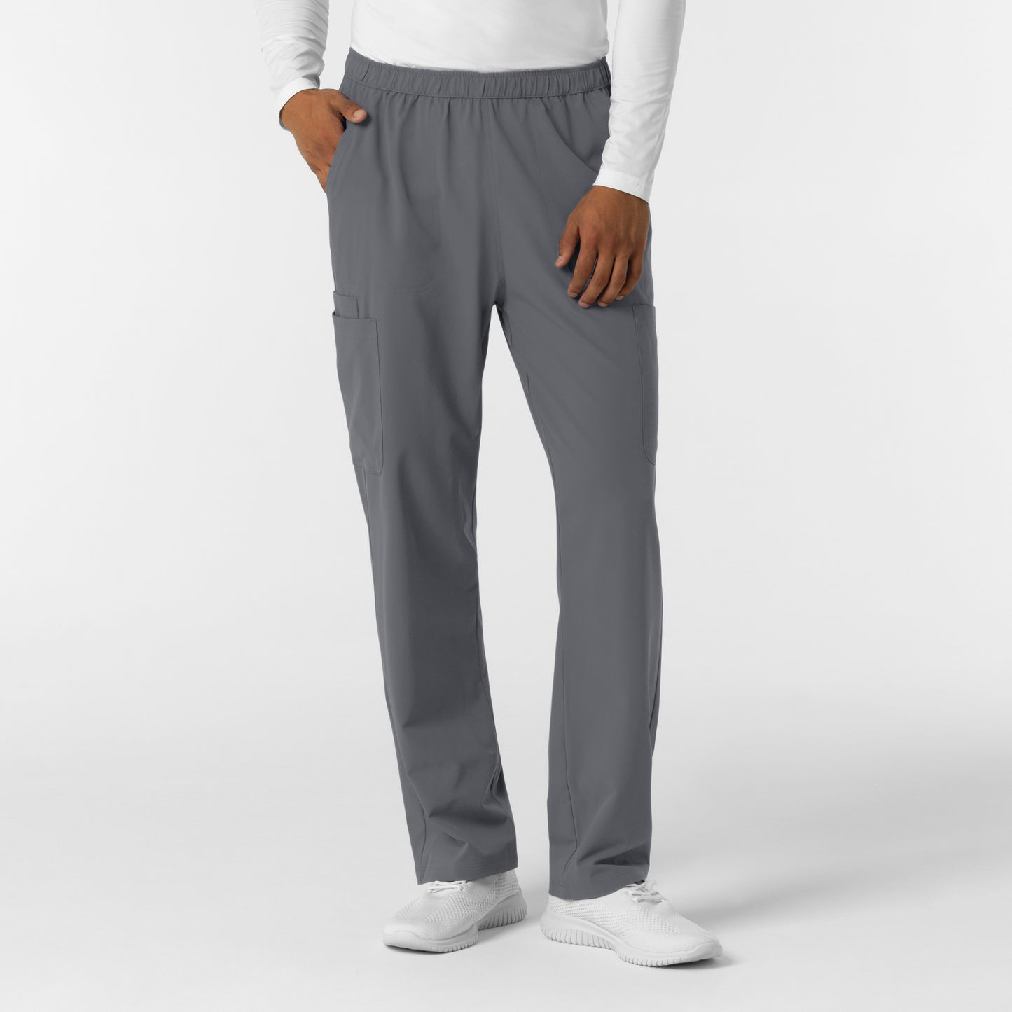 NURTUR 5380 Men's Straight Leg Cargo Scrub Pants Pewter