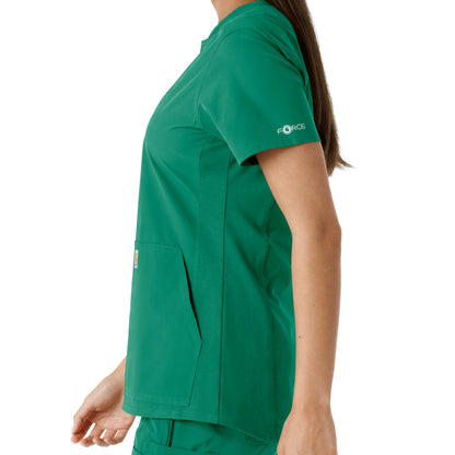 Force Essentials C12413 Notch Neck Tunic Knit Panel Scrub Top Hunter Model Image Alternate | Carhartt