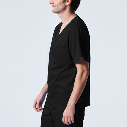 ProFlex LT108 Men's 2 Pocket V Neck Scrub Top Black Image