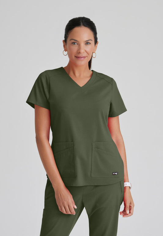 Greys Anatomy Stretch GRST011 Emma Scrub Top Olive