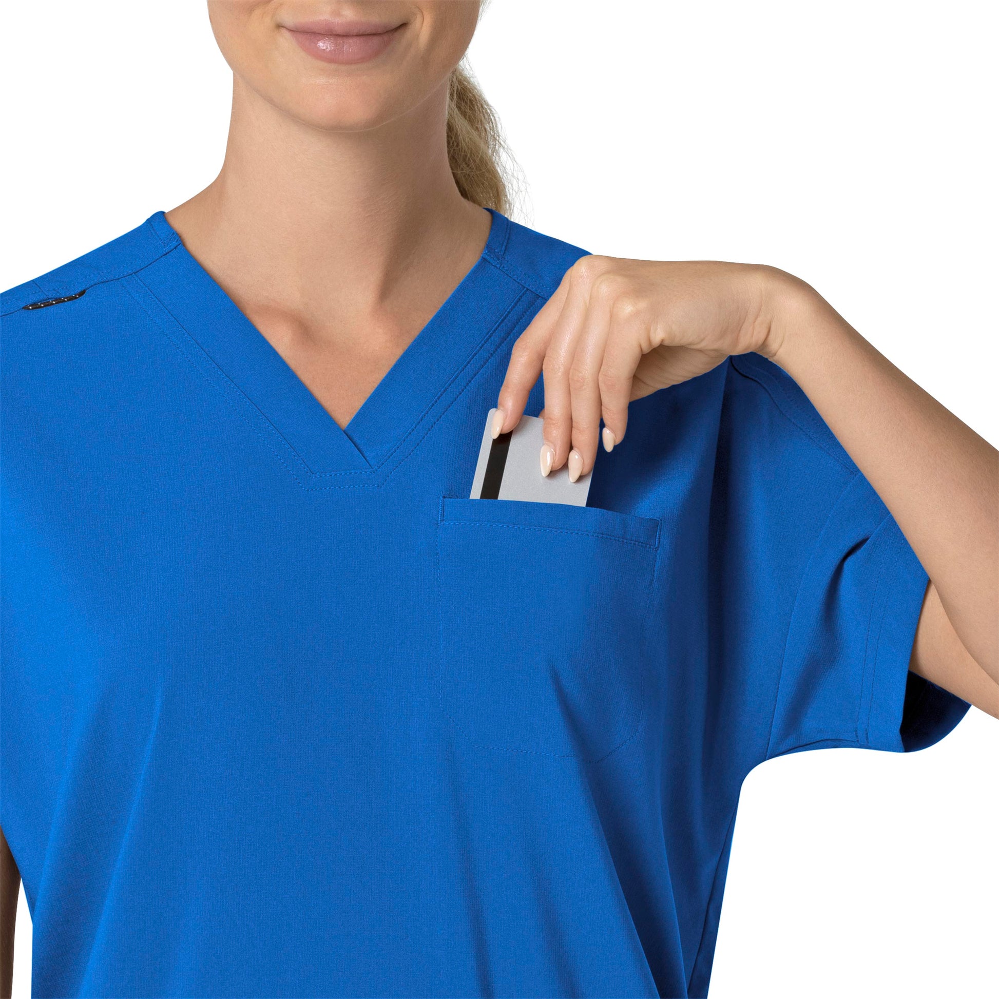 Force Cross-Flex C13110 Oversized V-Neck Scrub Top Royal Model Image Alternate | Carhartt