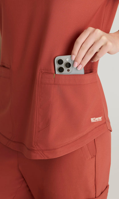 Grey's Anatomy Evolve GSST180 Rhythm Top Sedona Red