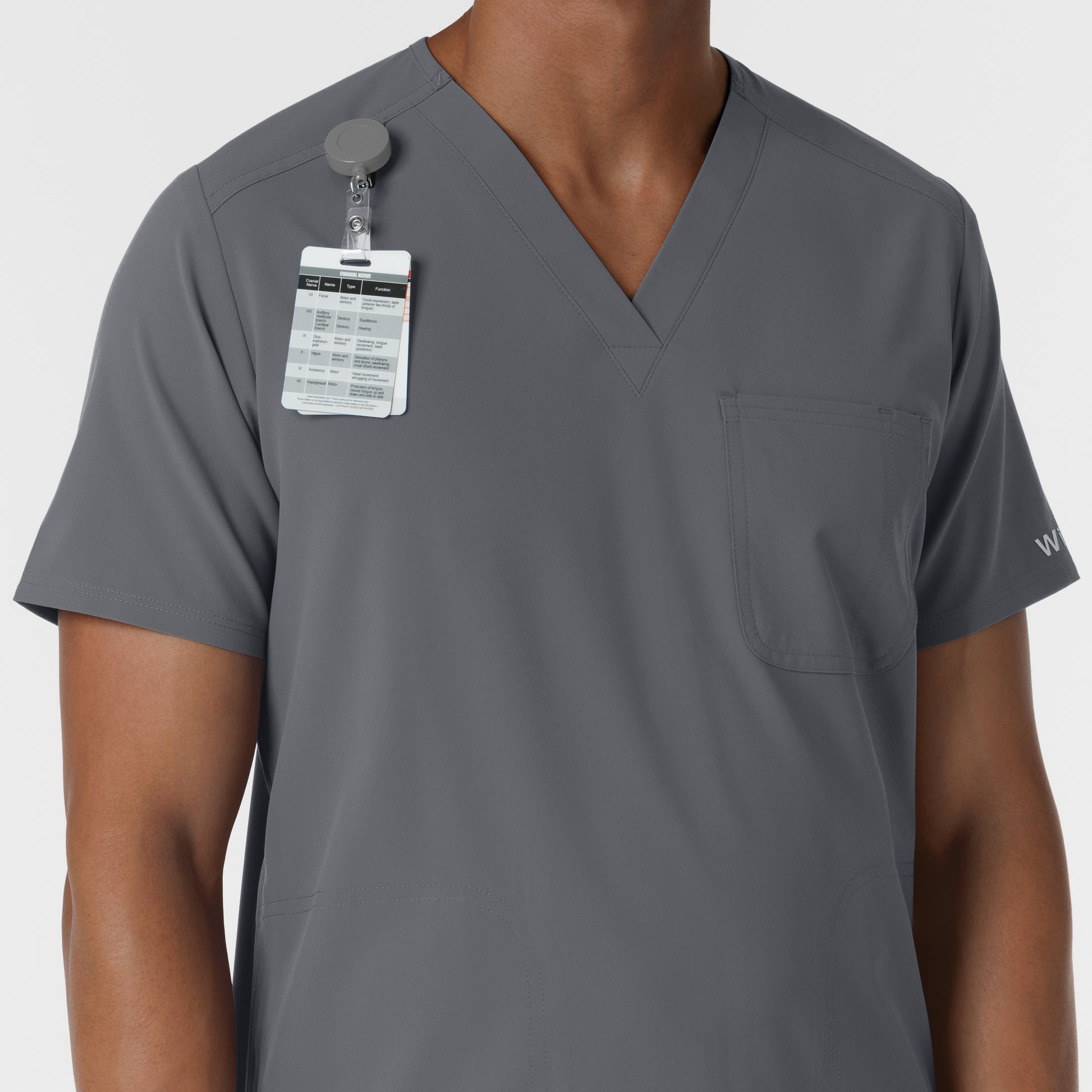 NURTUR 6380 Men's V-Neck Scrub Top Pewter