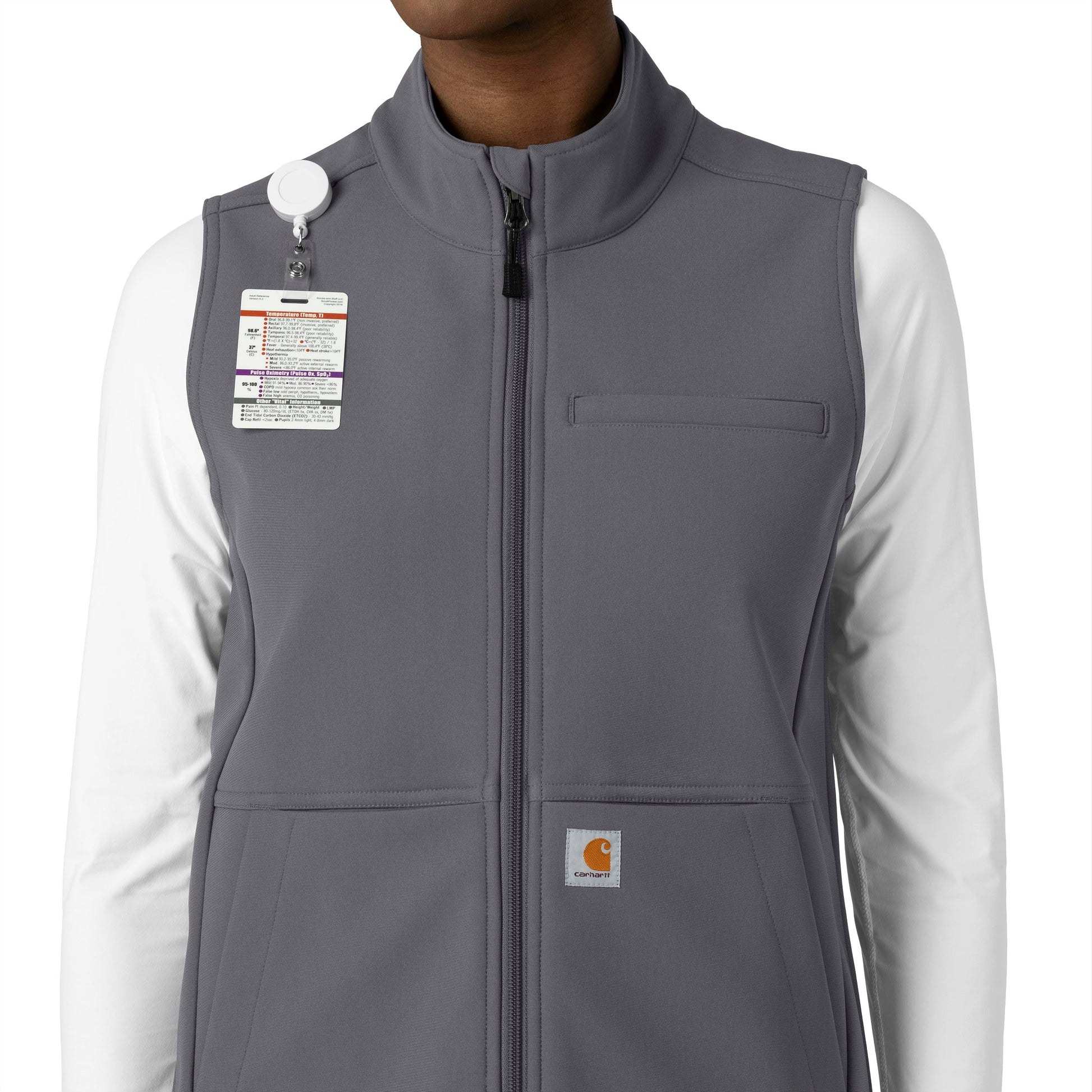 Rugged Flex C83023 Bonded Fleece Vest Pewter Model Image Left Side | Carhartt