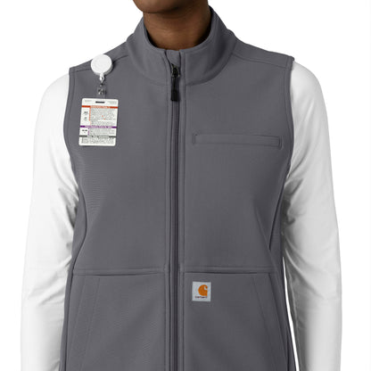 Rugged Flex C83023 Bonded Fleece Vest Pewter Model Image Left Side | Carhartt