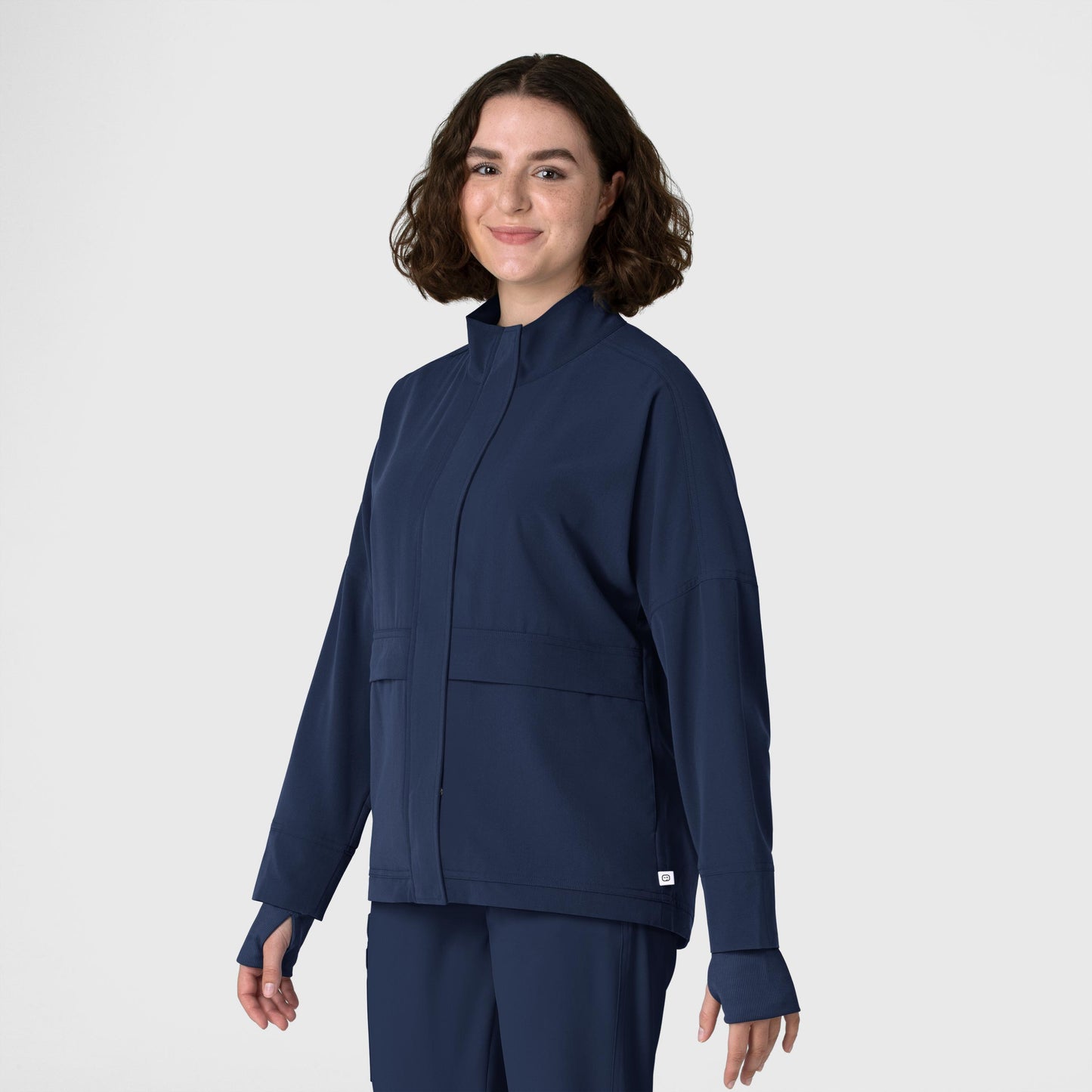 Layers 8132 Germs Happen Packable Scrub Jacket Navy Model Image Right Side | Wink