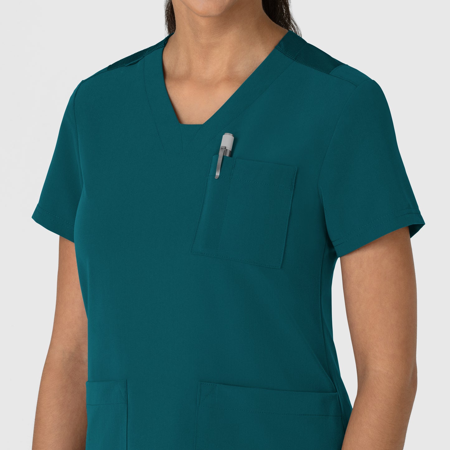 Nova 6132 Flex-n-Reach V-Neck Scrub Top Caribbean Model Image Alternate | Wink