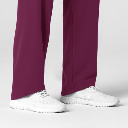 Nova 5232 Stovepipe High-Low Hem Scrub Pants Wine Model Image Alternate | Wink