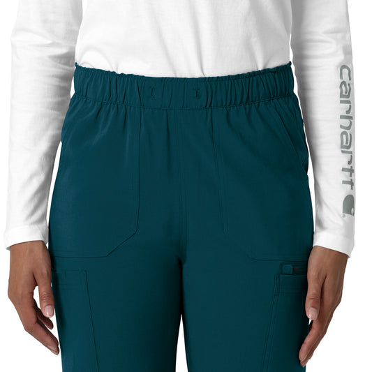 Force Cross-Flex C53210 Straight Leg Cargo Scrub Pants Caribbean Model Image Left Side | Carhartt