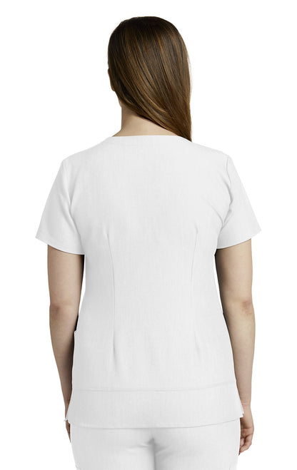 V-Tess 796 Women's 3 Pocket V Neck Scrub Top White Image