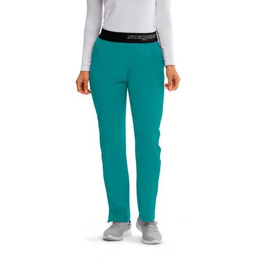 Skechers SK202 Breeze Scrub Pants Teal Model Image Front | Barco