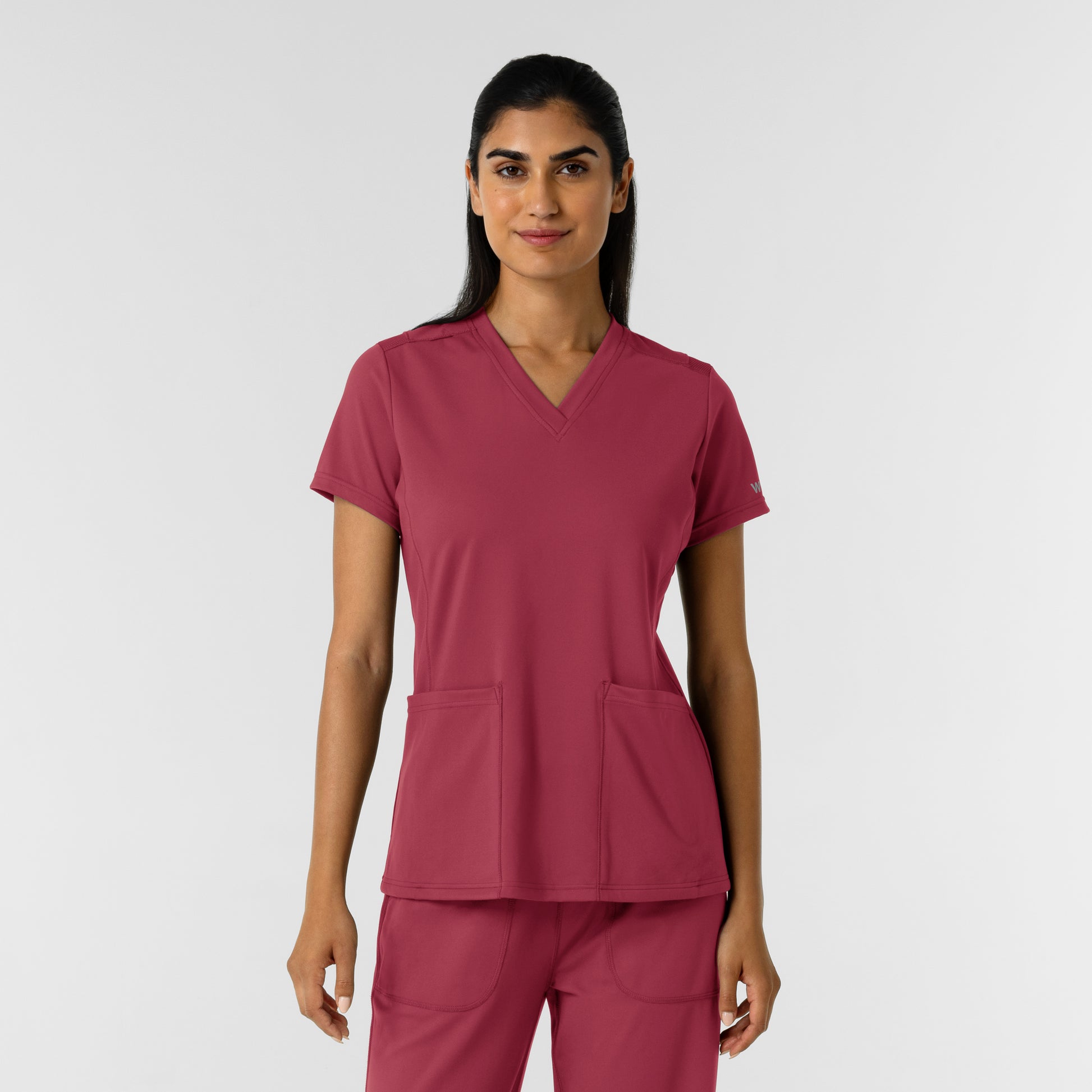 RENEW Knit 6559 Women's 2-Pocket Scrub Top Ruby