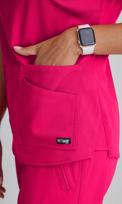 Grey's Anatomy Stretch GRST011 Emma Scrub Top Vibrance Pink