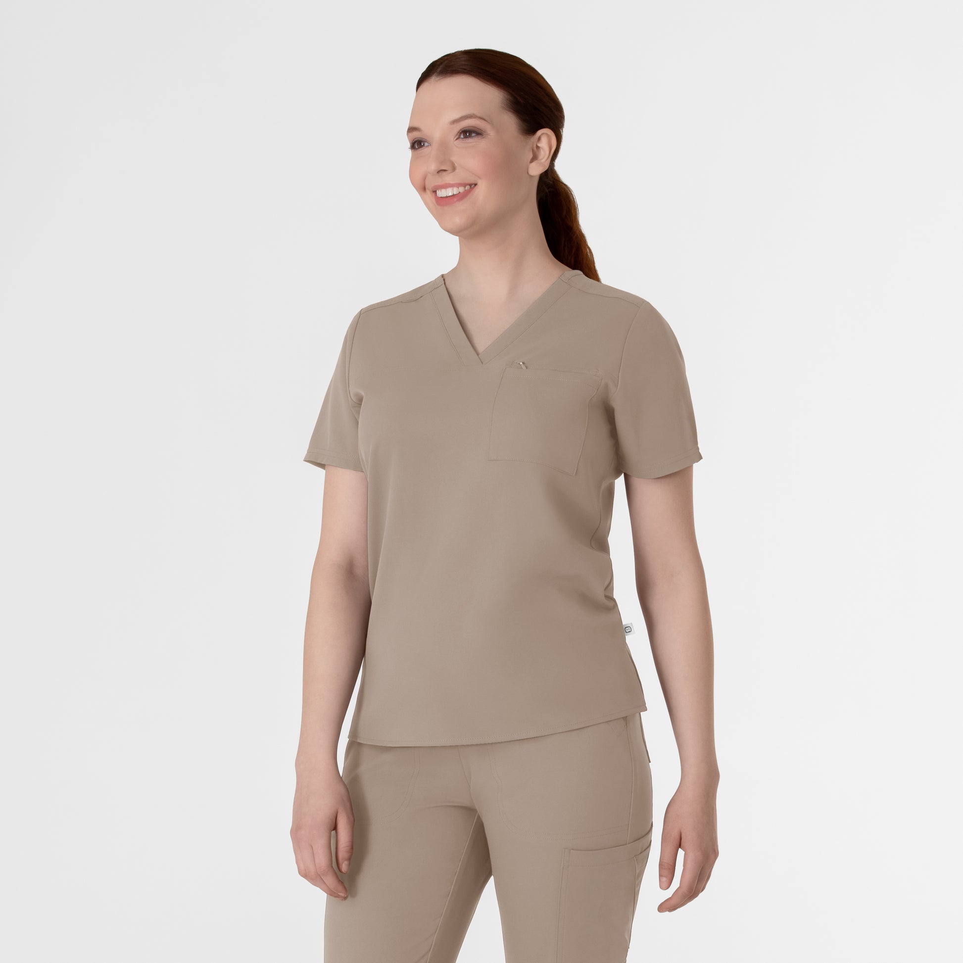 Thrive 6222 V-Neck Tuck-In Scrub Top Haze Model Image Right Side | Wink