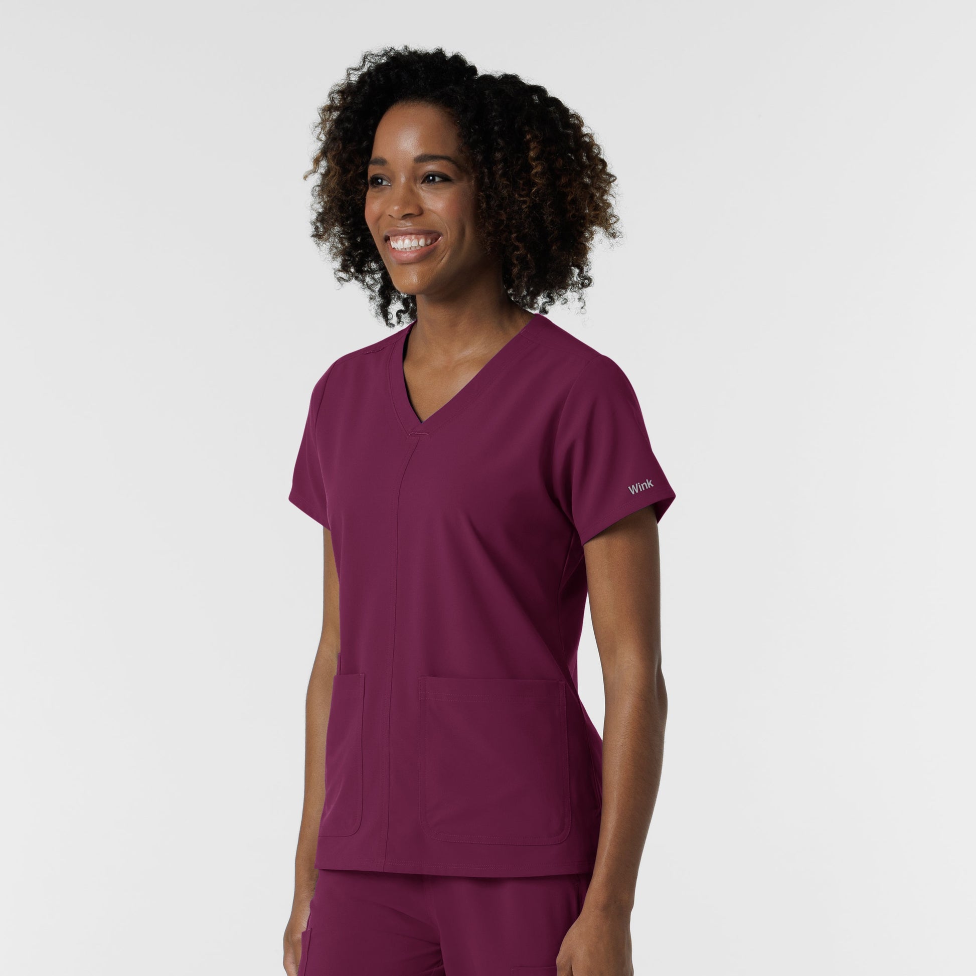 NURTUR 6180 Women's V-Neck Scrub Top Wine