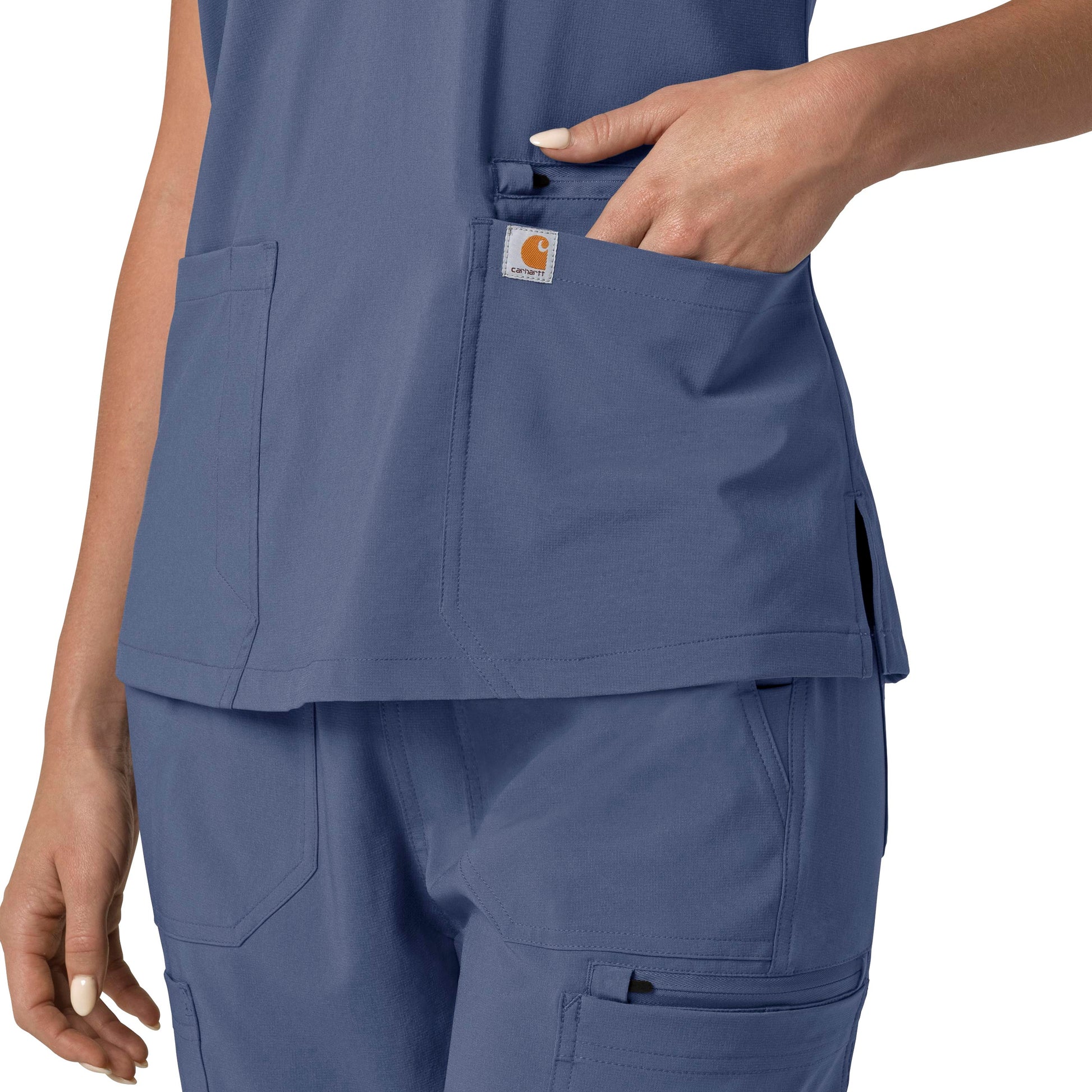 Force Cross-Flex C13210 Flex Panel V-Neck Scrub Top Riverside Model Image Alternate | Carhartt