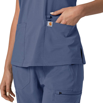 Force Cross-Flex C13210 Flex Panel V-Neck Scrub Top Riverside Model Image Alternate | Carhartt