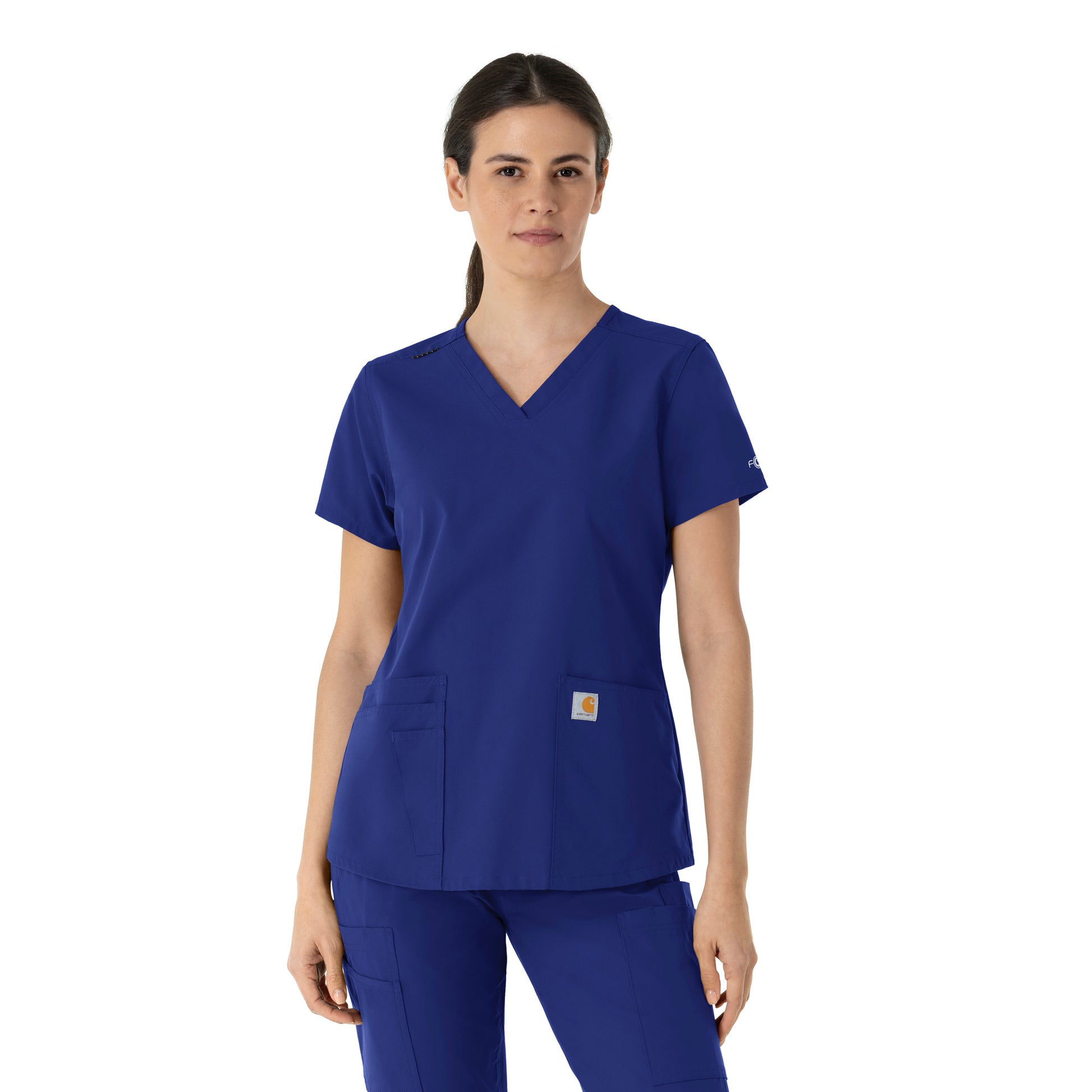 Force Essentials C12113 Women's V-Neck Scrub Top Galaxy Blue