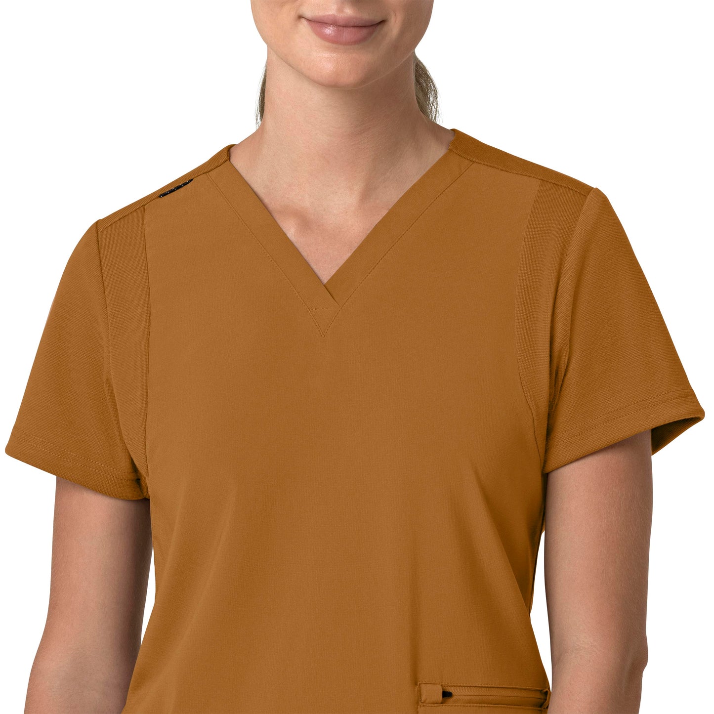 Force Cross-Flex C13210 Flex Panel V-Neck Scrub Top Fox Brown Model Image Left Side | Carhartt