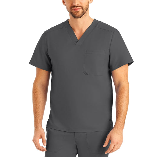 ProFlex LT108 Men's 2 Pocket V Neck Scrub Top Steel Image