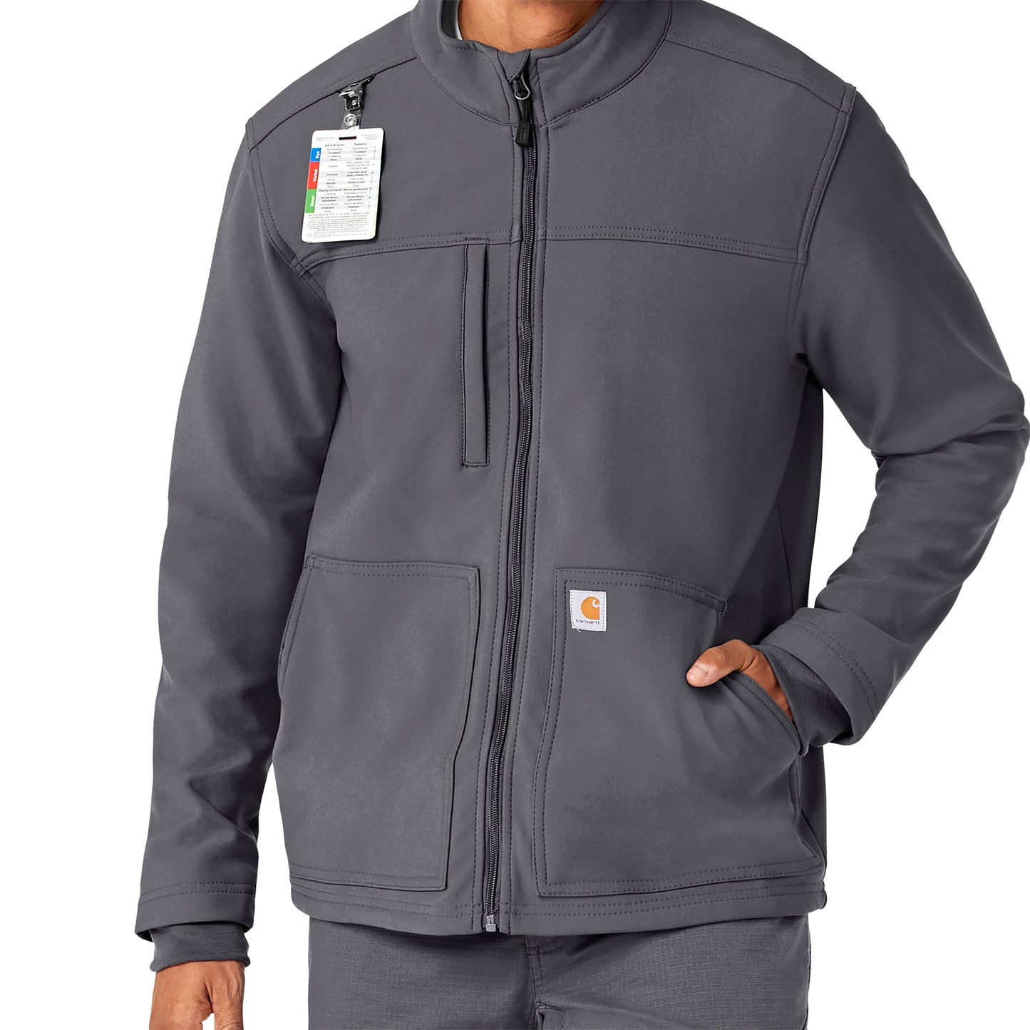 Rugged Flex C80023 Men's Bonded Fleece Jacket Pewter Model Image Alternate | Carhartt