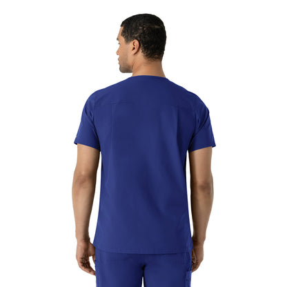 Force Essentials C16113 Men's V-Neck Shirttail Scrub Top Galaxy Blue