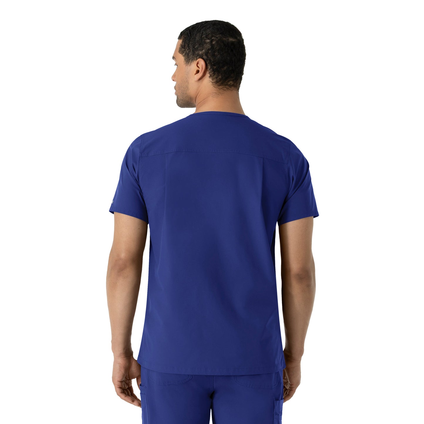 Force Essentials C16113 Men's V-Neck Shirttail Scrub Top Galaxy Blue