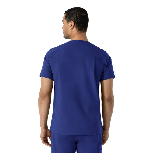 Force Essentials C16113 Men's V-Neck Shirttail Scrub Top Galaxy Blue