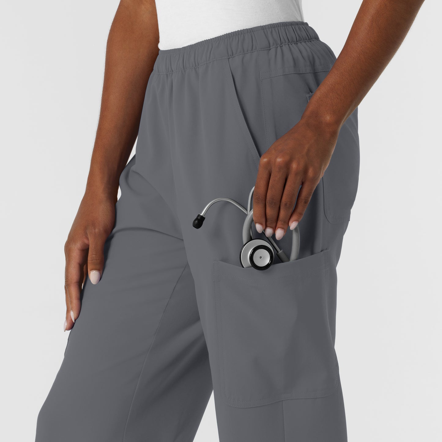 NURTUR 5180 Women's Straight Leg Cargo Scrub Pants Pewter