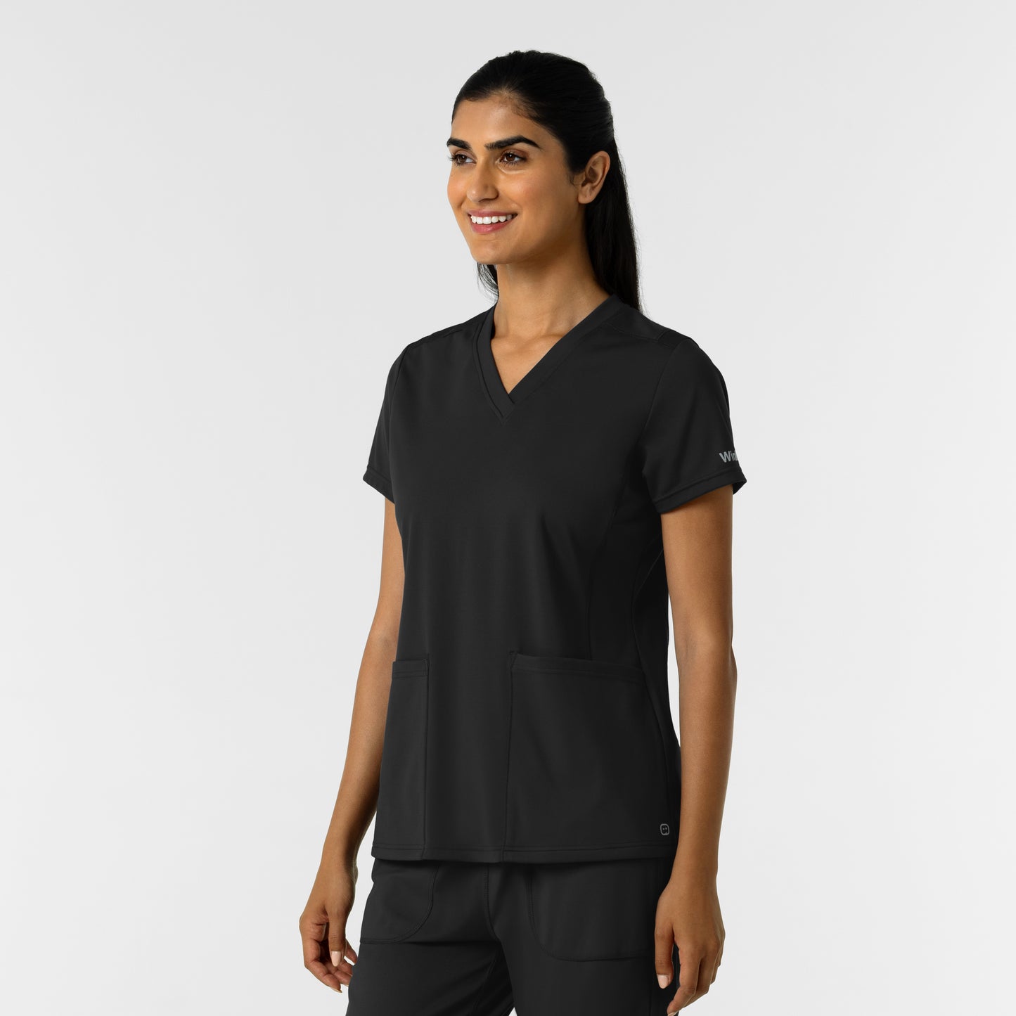 RENEW Knit 6559 Women's 2-Pocket Scrub Top Black