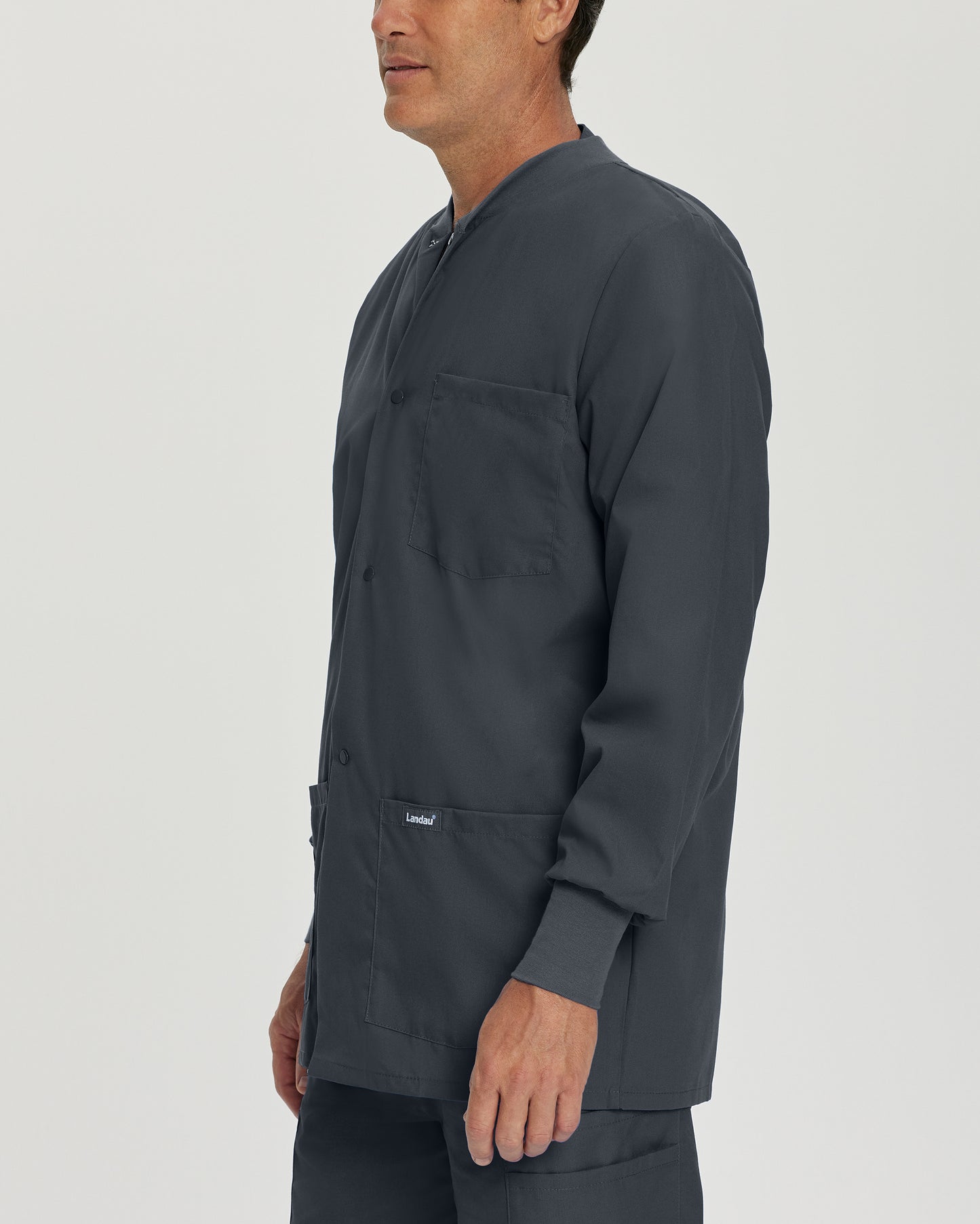 Essentials 7551 Men's 5 Pocket Warm Up Scrub Jacket Graphite Image