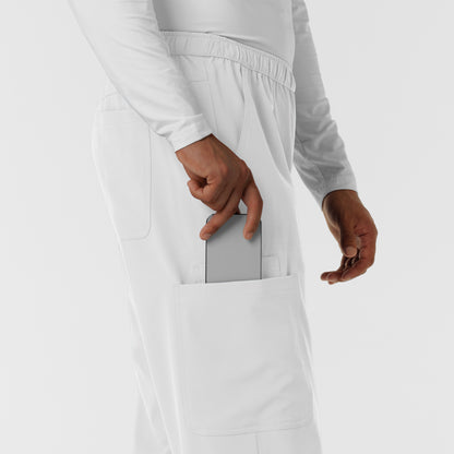 NURTUR 5380 Men's Straight Leg Cargo Scrub Pants White