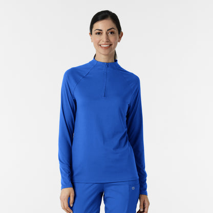 Layers 2239 Women's Watch Window Quarter Zip Scrub Top Royal