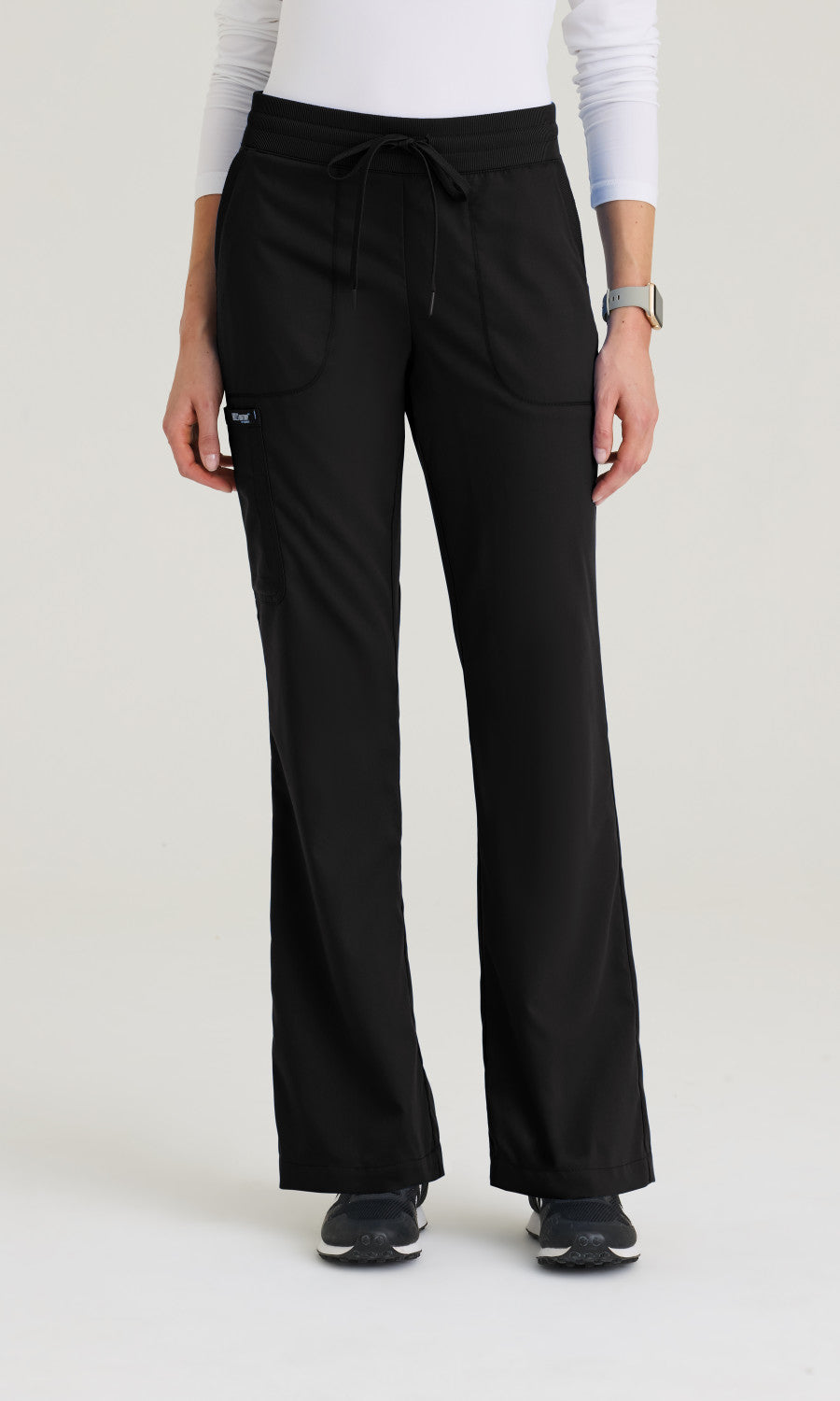 Greys Anatomy Classic GRP735 Women's Erin Pant in Black by Barco Model Image Front
