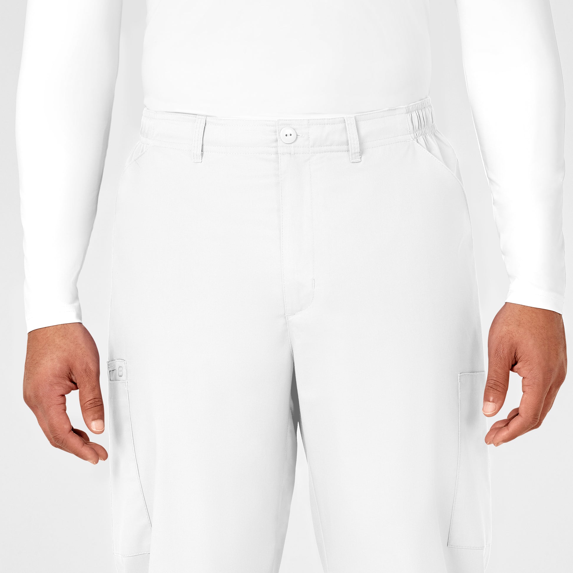 WonderWORK 503 Men's Cargo Scrub Pant White Model Image Alternate | Wink